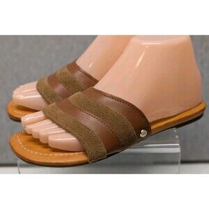 UGG XIMENA SLIDE SANDAL BROWN OMBRE SUEDE LEATHER SLIP-ON WOMEN US 6